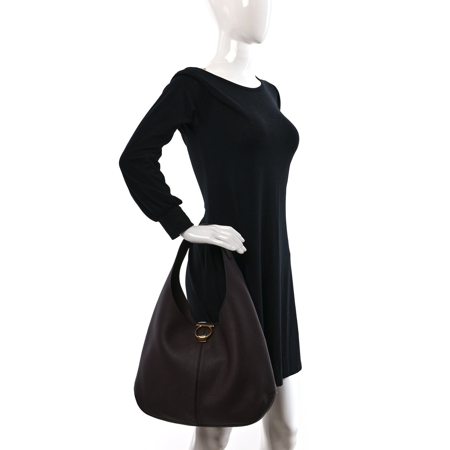 Calfskin Margot Hobo Ganache Brown