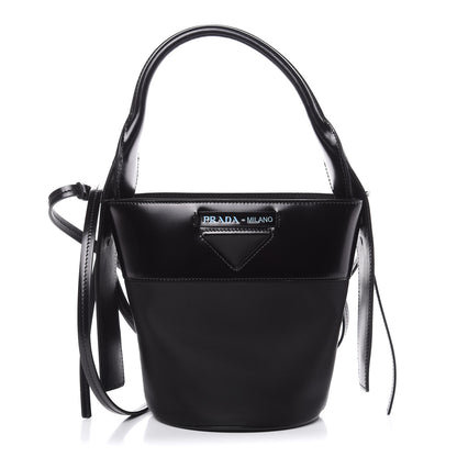 Prada Tessuto Spazzolato Ouverture Bucket Bag Black 1 of 10
