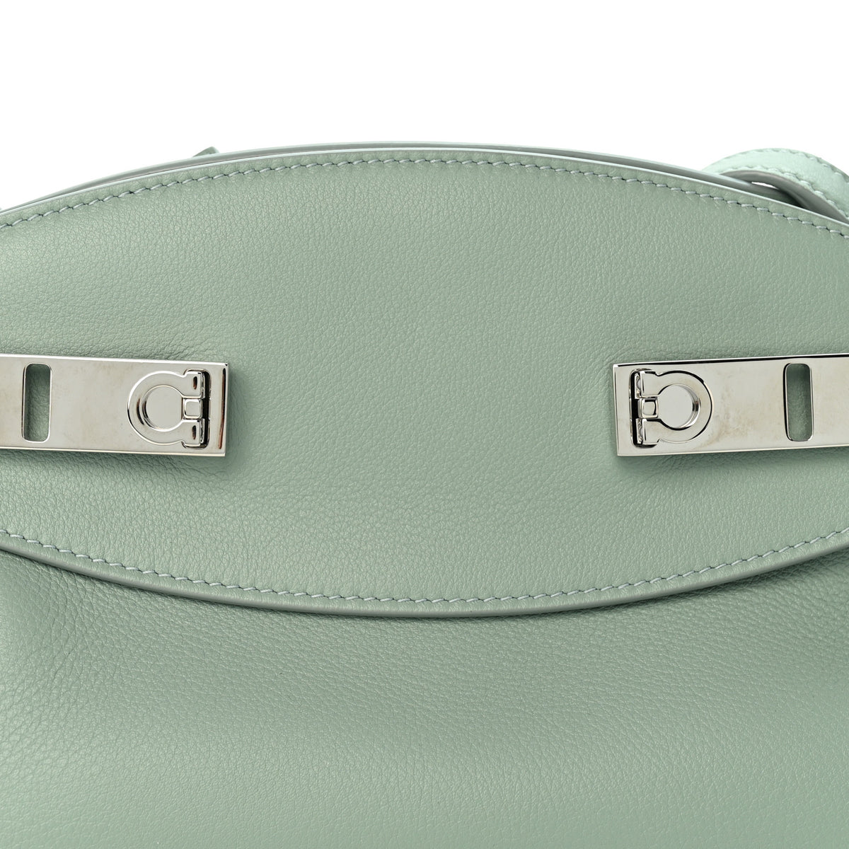 Calfskin Small Hug Pouch Aqua Green