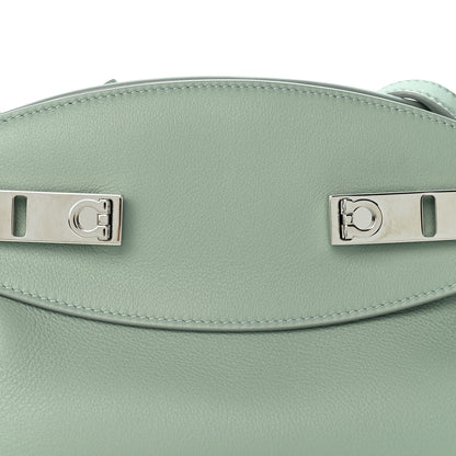 Salvatore Ferragamo Calfskin Small Hug Pouch Aqua Green 7 of 9