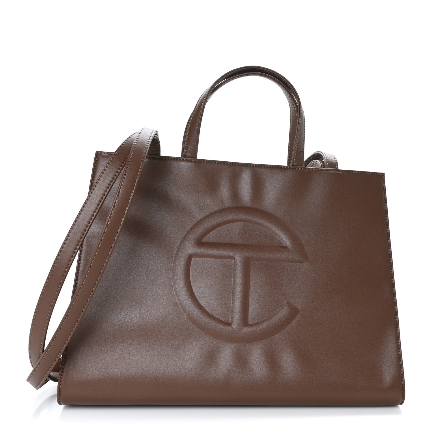 Telfar Vegan Leather Medium Shopping Bag Chocolate 1 of 9