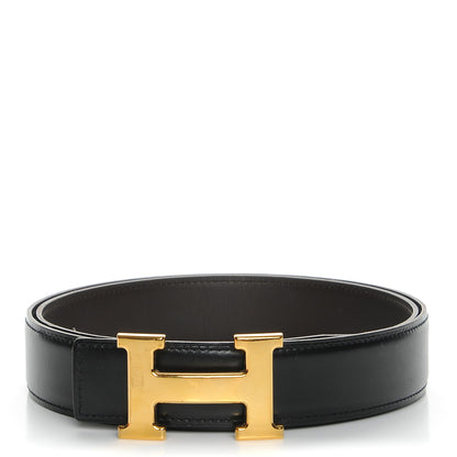 Hermes Box Swift 32mm H Belt 95 Black Chocolate 1 of 7