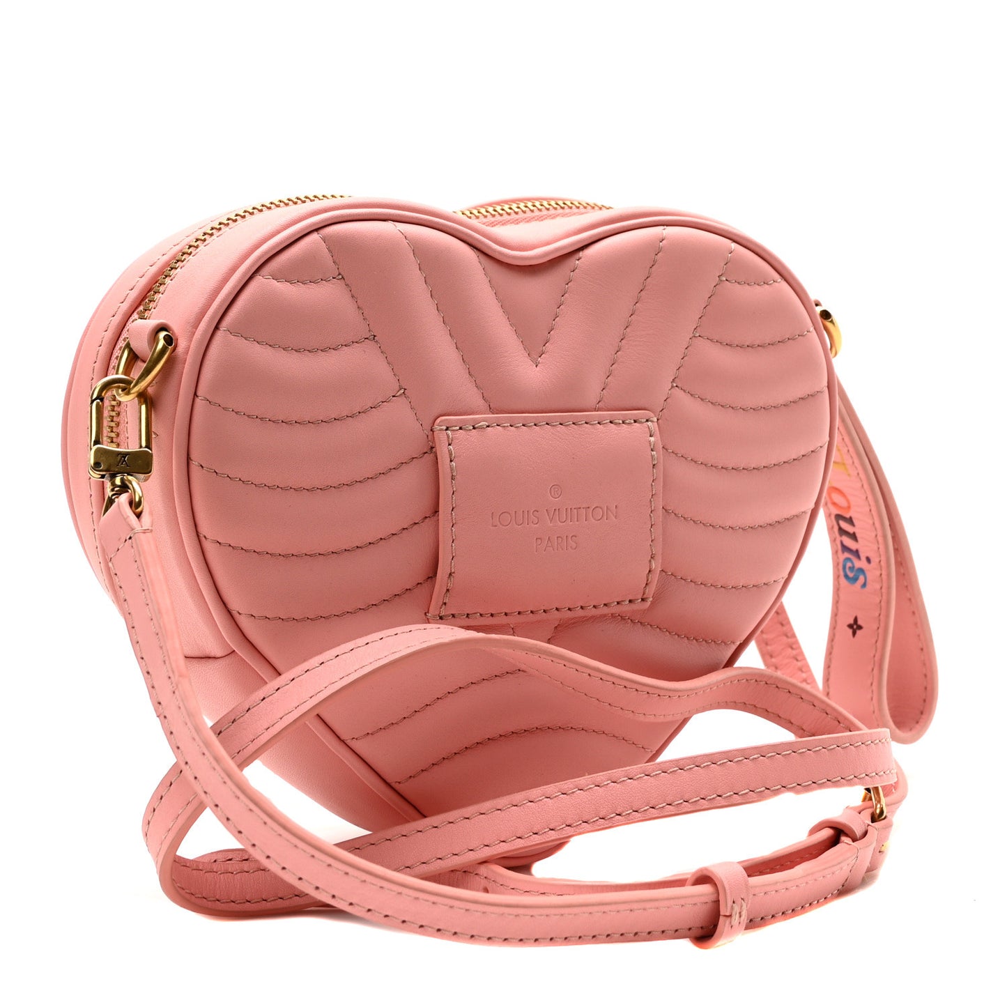 Calfskin New Wave Heart Bag Rose Pomettes