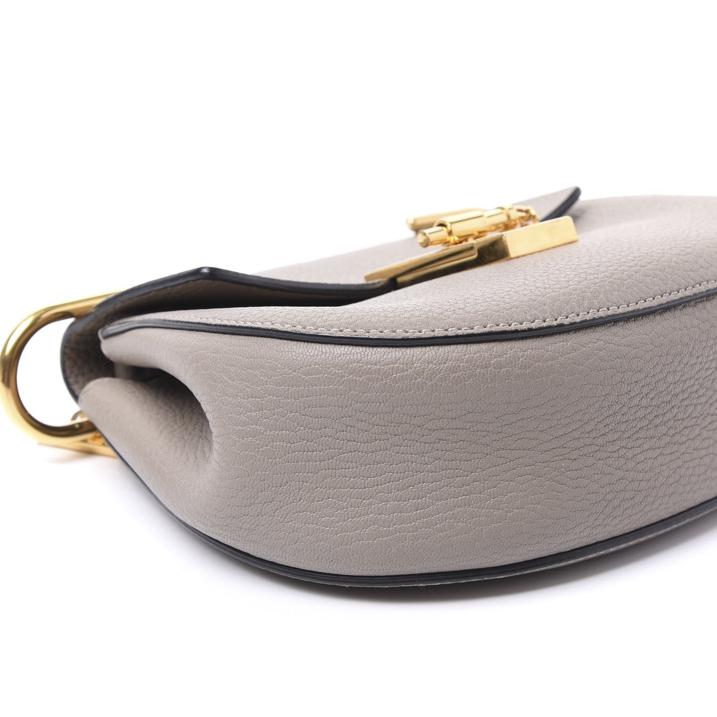 Grained Lambskin Mini Drew Shoulder Bag Motty Grey