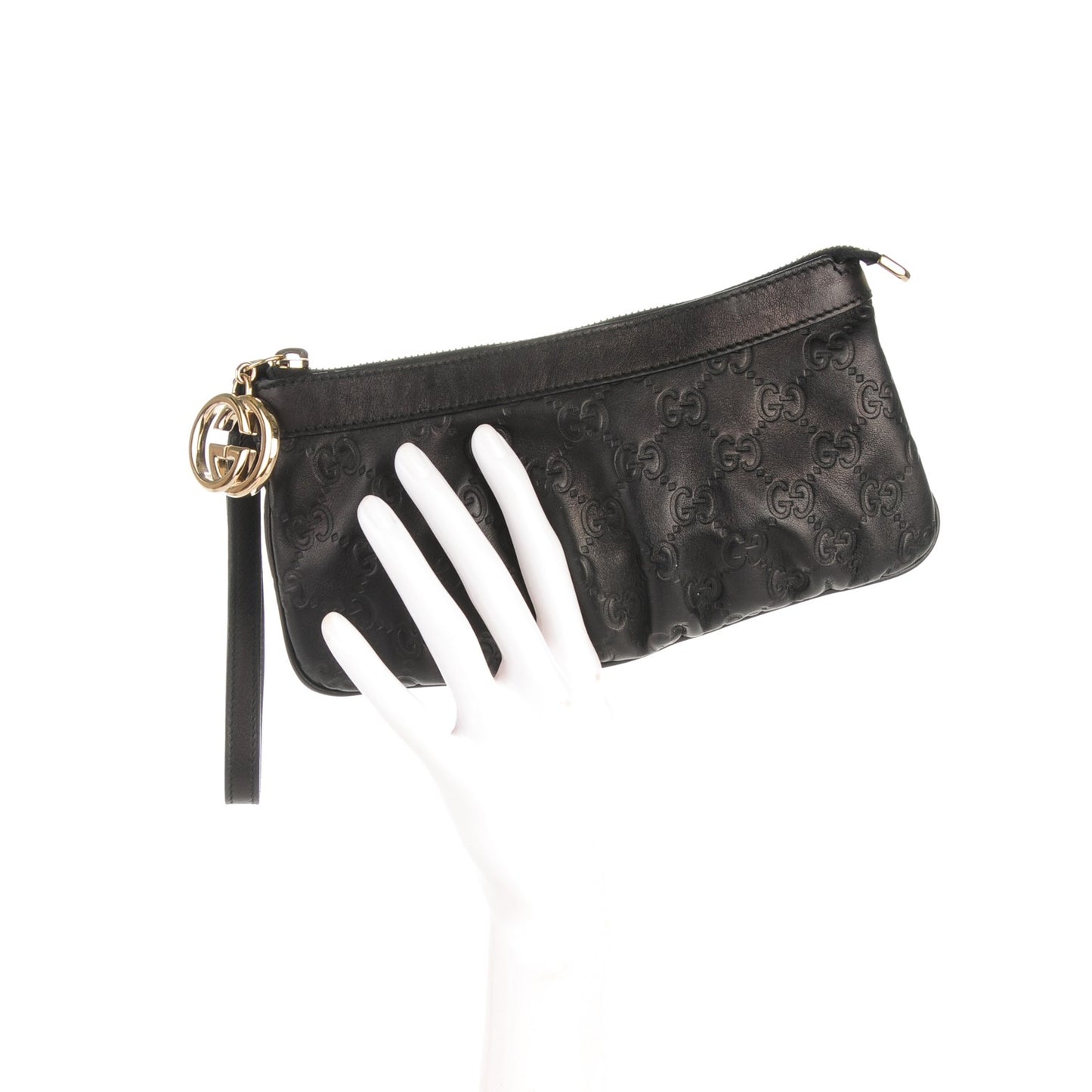 Guccissima Signature New Britt Wristlet Black