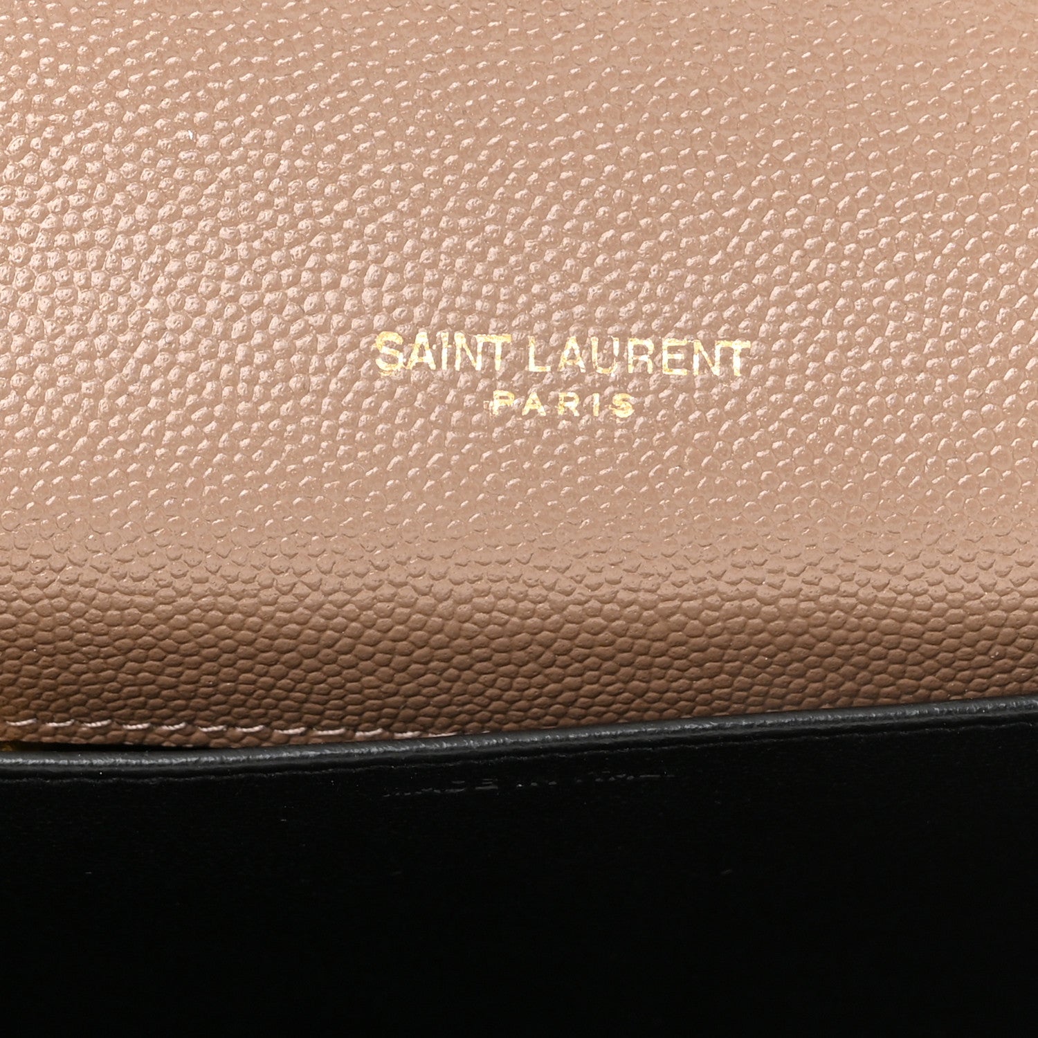 Saint Laurent Grain De Poudre Monogram Uptown Chain Wallet Taupe 7 of 13