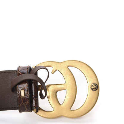 Gucci Crocodile Double G 40mm Belt 80 32 Brown 6 of 6