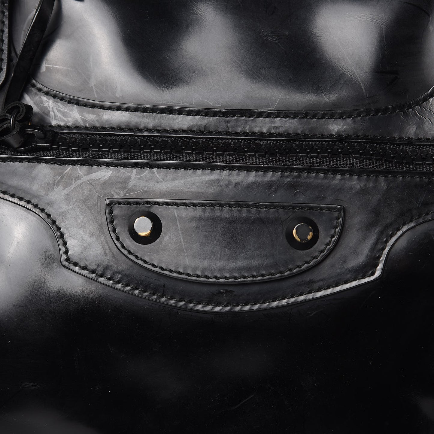 Glazed Calfskin Classic Hardware City Black
