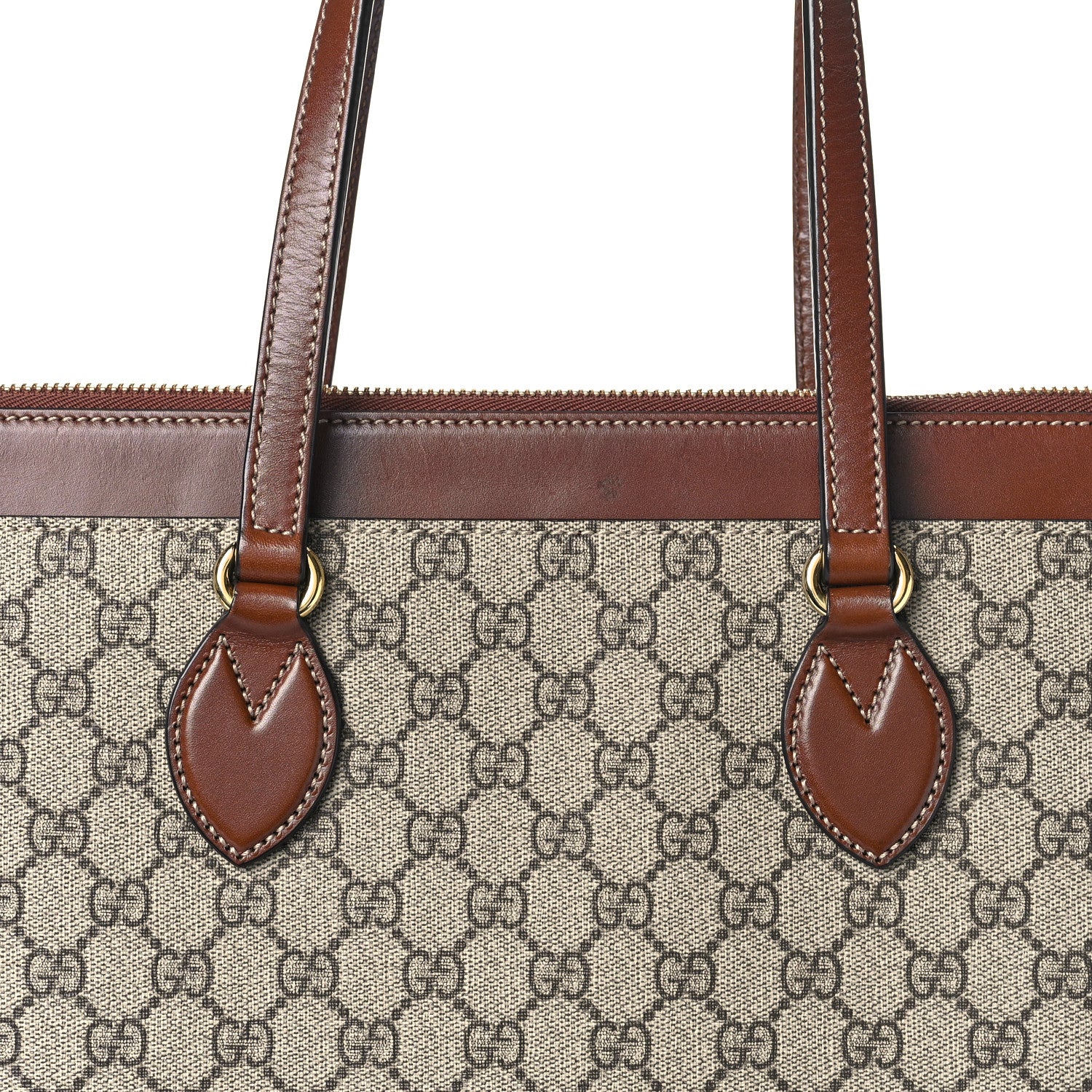 Gucci GG Supreme Monogram Medium Zippered Bucket Tote Beige Tuscany 9 of 13