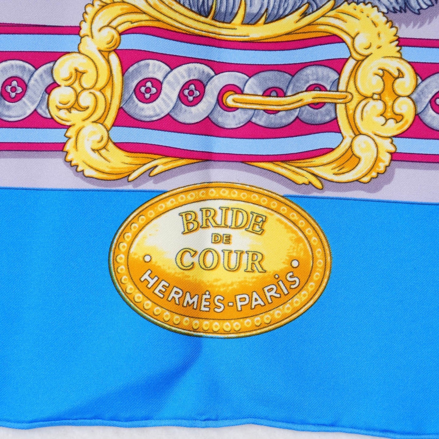 Silk Bride De Cour Scarf 90 Cobalt Gris Or