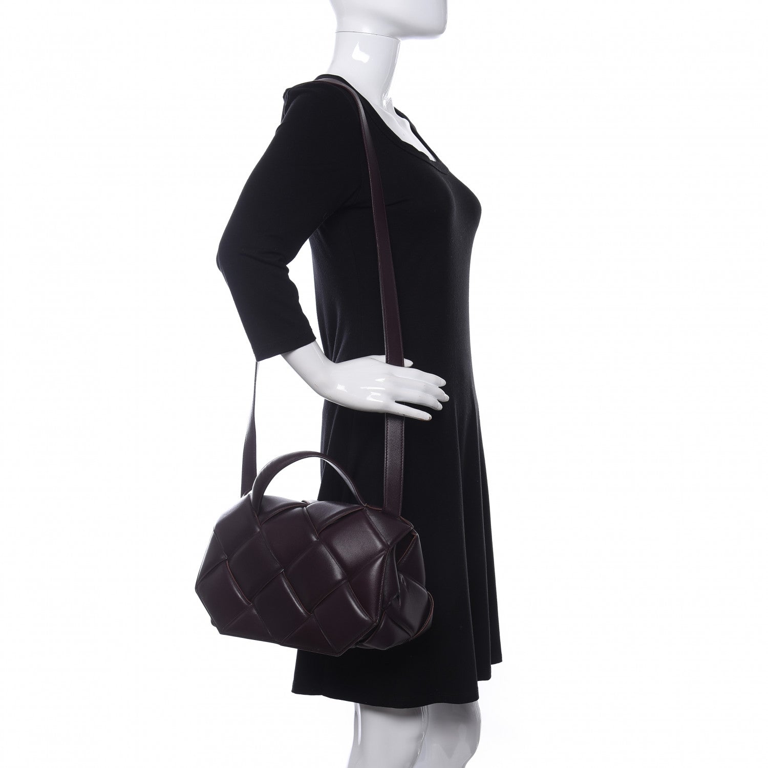 Bottega Veneta Nappa Intreccio Padded Top Handle Shoulder Bag Grape 2 of 8