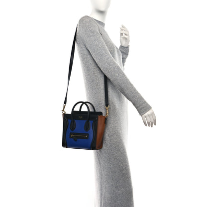Celine Smooth Drummed Calfskin Nano Tri-Color Luggage Indigo 3 of 10