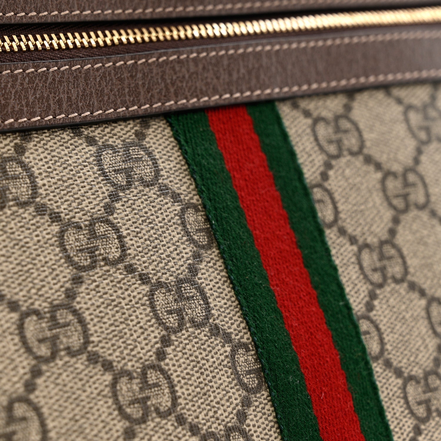 Gucci GG Supreme Monogram Large Ophidia Pouch Clutch Brown 8 of 8