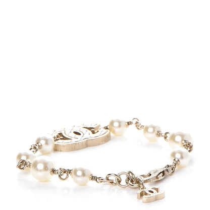 Chanel Pearl Quilted CC Bracelet Gold 3 of 8