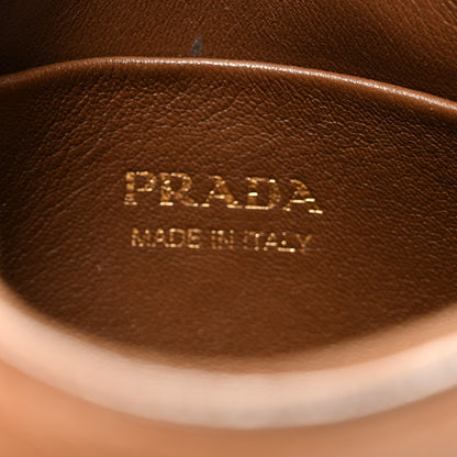 Prada Vitello Daino Soft Zippered Hobo Shoulder Bag Caramel 6 of 9
