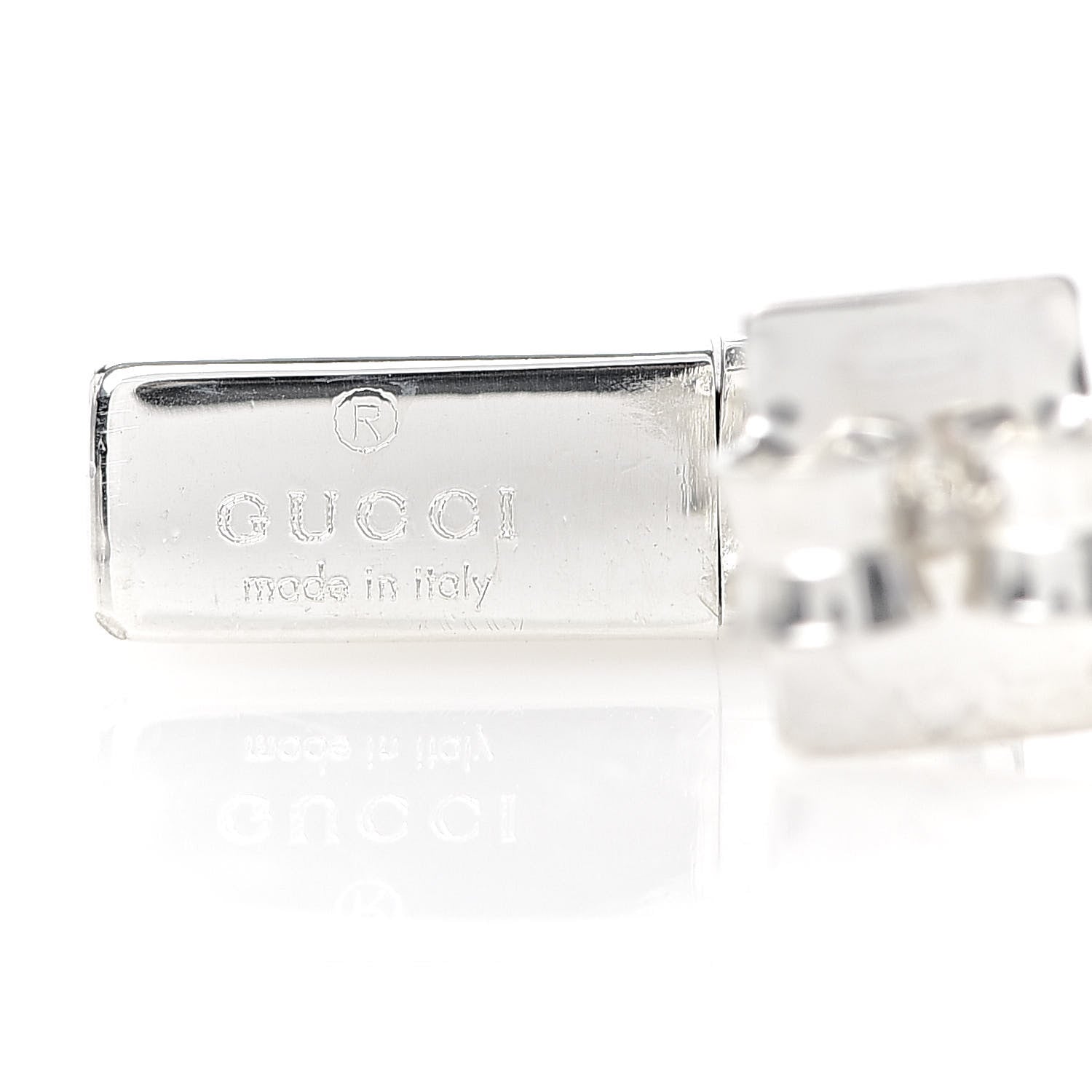 Gucci Sterling Silver Rectangle Stud Earrings 4 of 4