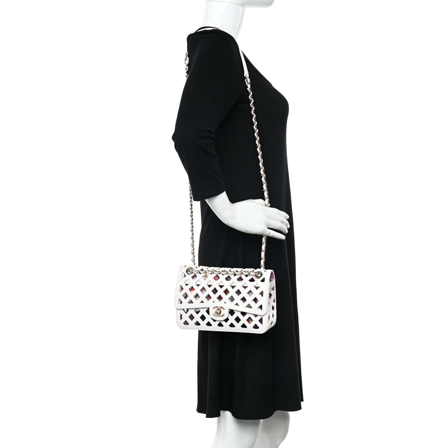 Chanel Lambskin Small Sea Through Flap White Multicolor 2 of 11