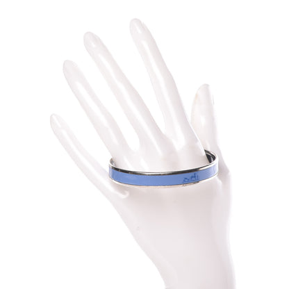 Hermes Enamel Printed Narrow Caleche Bracelet 65 Bleu 2 of 6