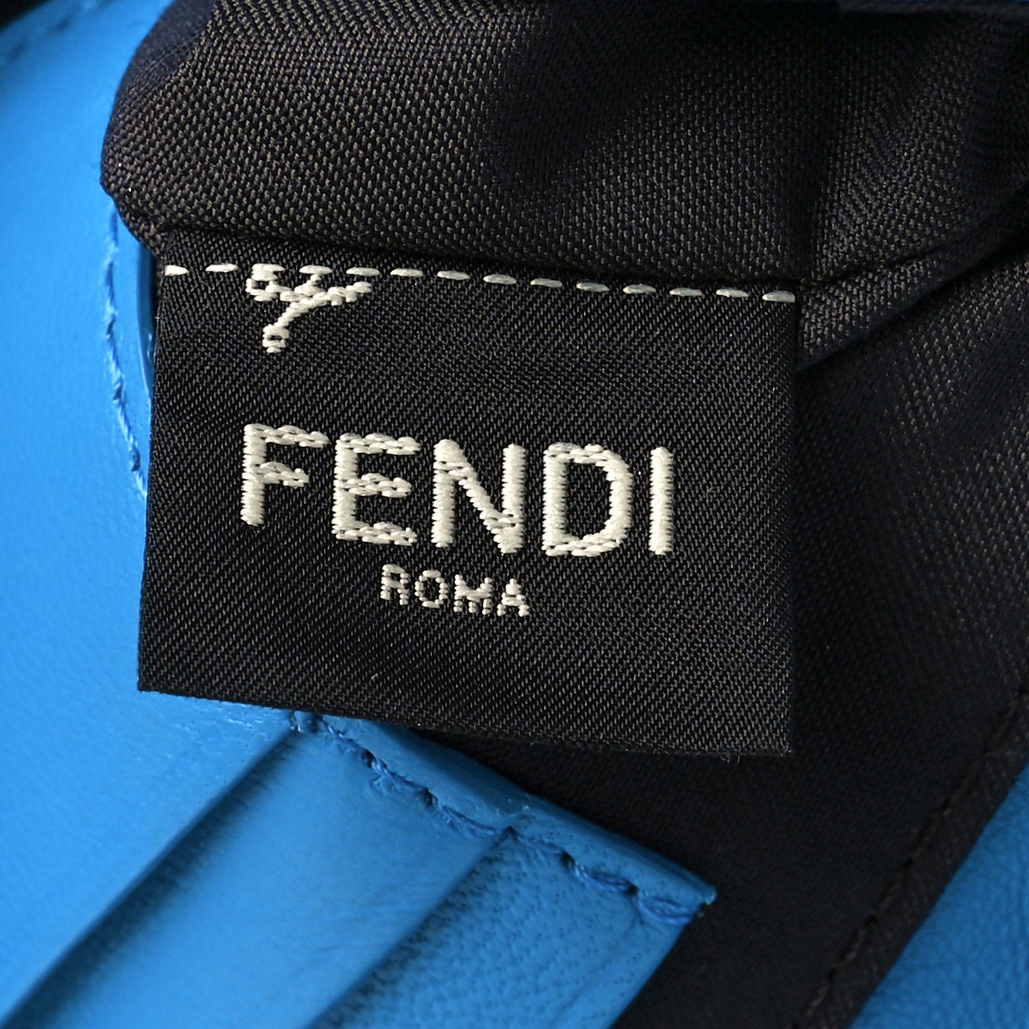 Nappa FF 1974 Embossed Mini Baguette Blue Royal
