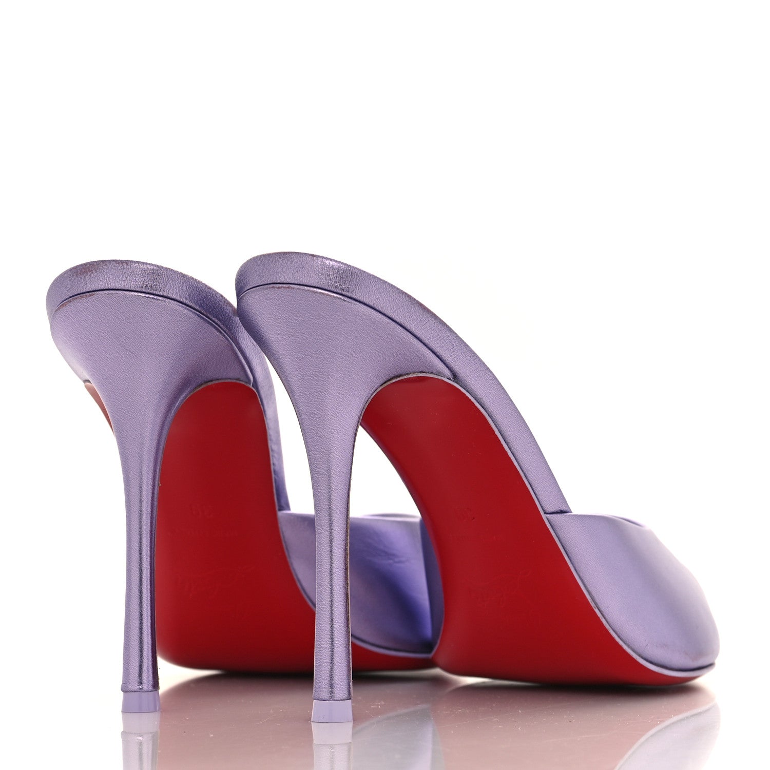 Christian Louboutin Metallic Kid Laminato Me Dolly 100 Sandals 39 Liliac 39 4 of 9