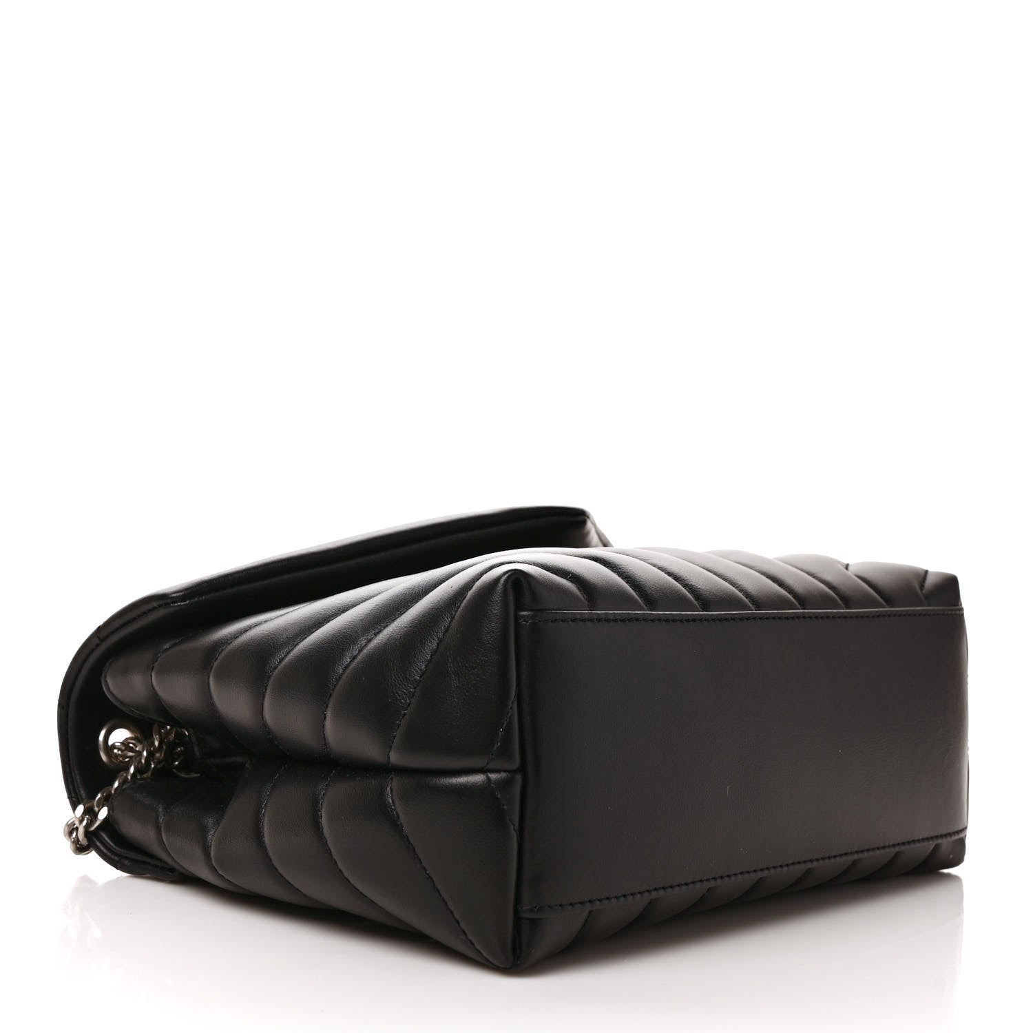 Saint Laurent Calfskin Y Quilted Monogram Small Loulou Chain Satchel Black 4 of 8