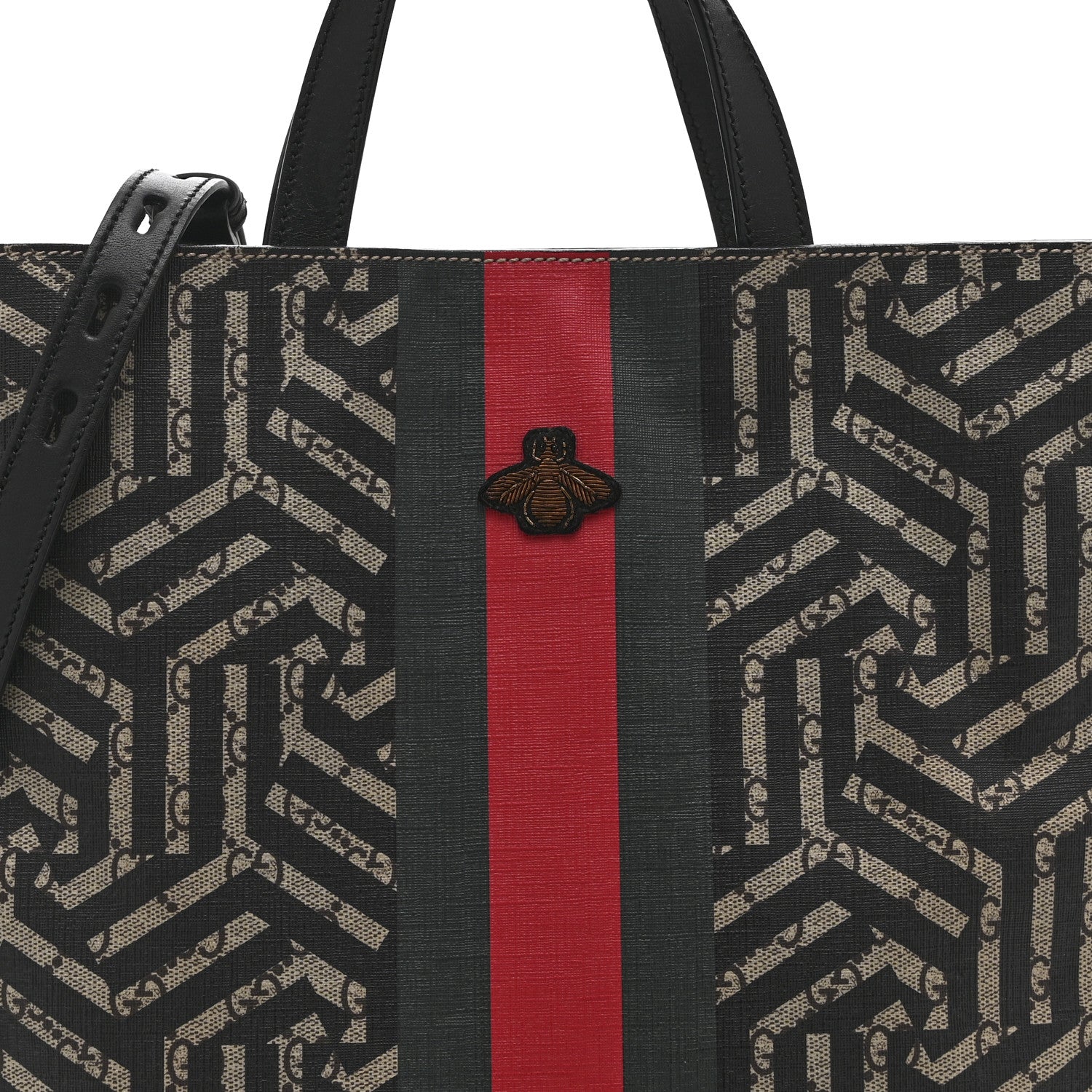 Gucci GG Supreme Monogram Caleido Web Vertical Tote Black 9 of 12