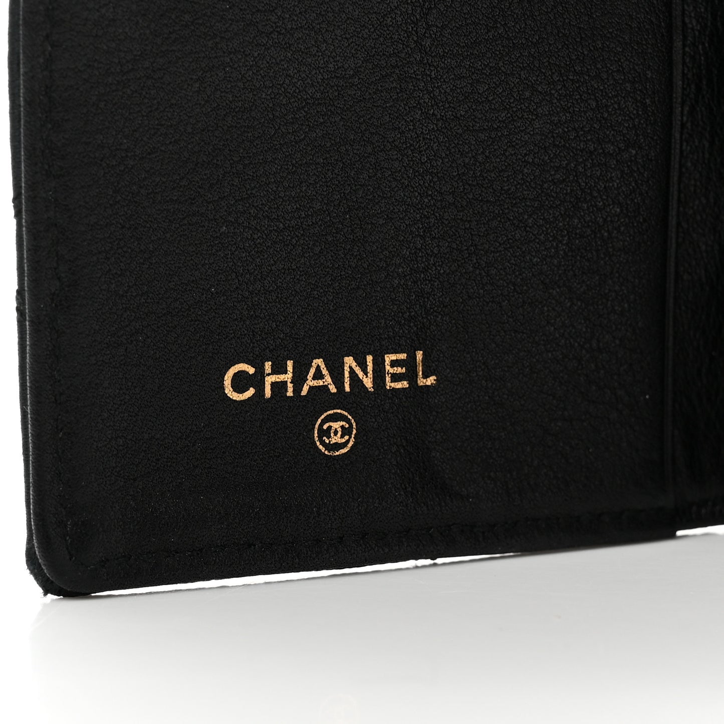 Satin Stitched Flap Card Holder Black