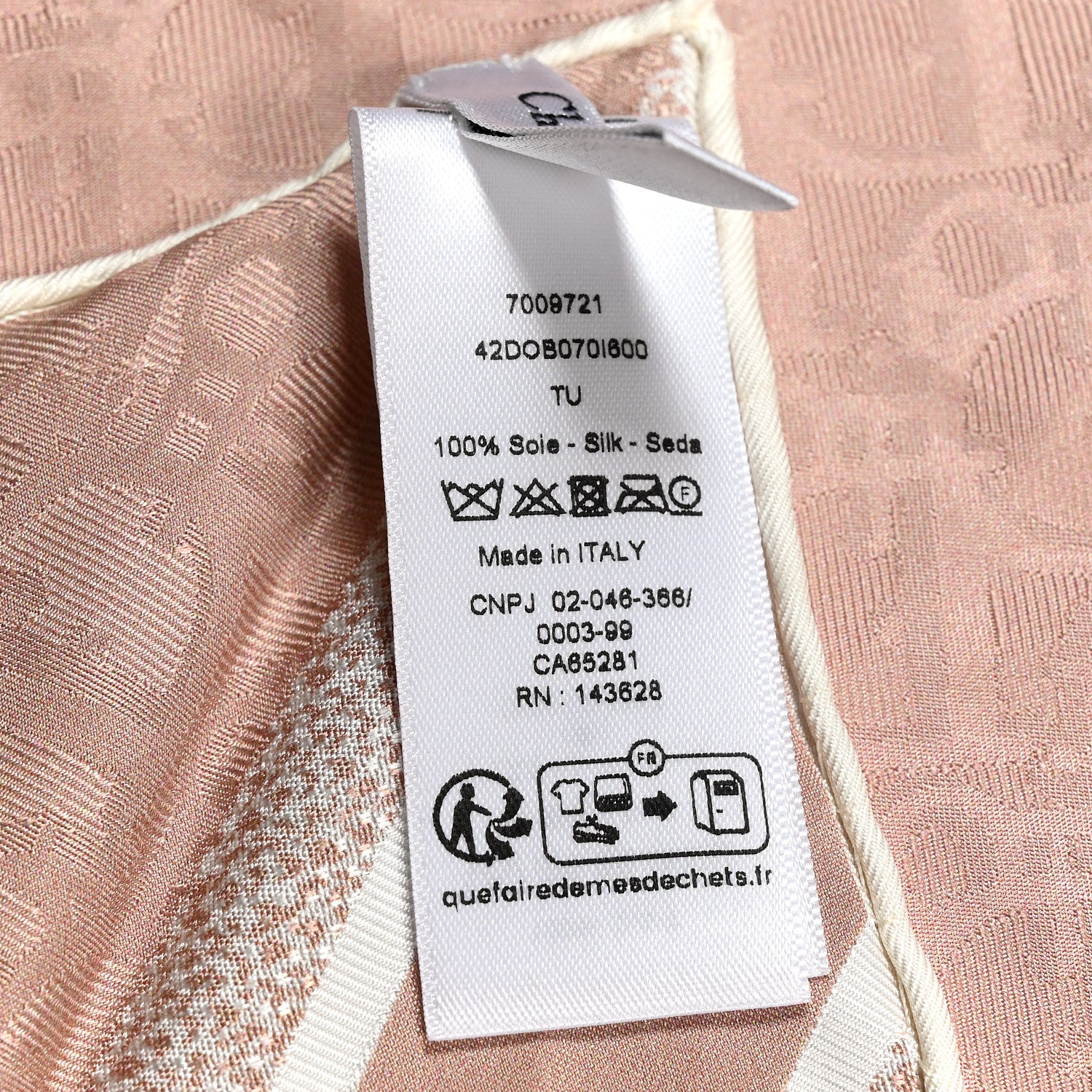 Christian Dior Silk Oblique Scarf Rose 3 of 3