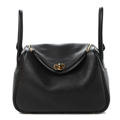 Hermes Taurillon Clemence Lindy 26 Black 1 of 10