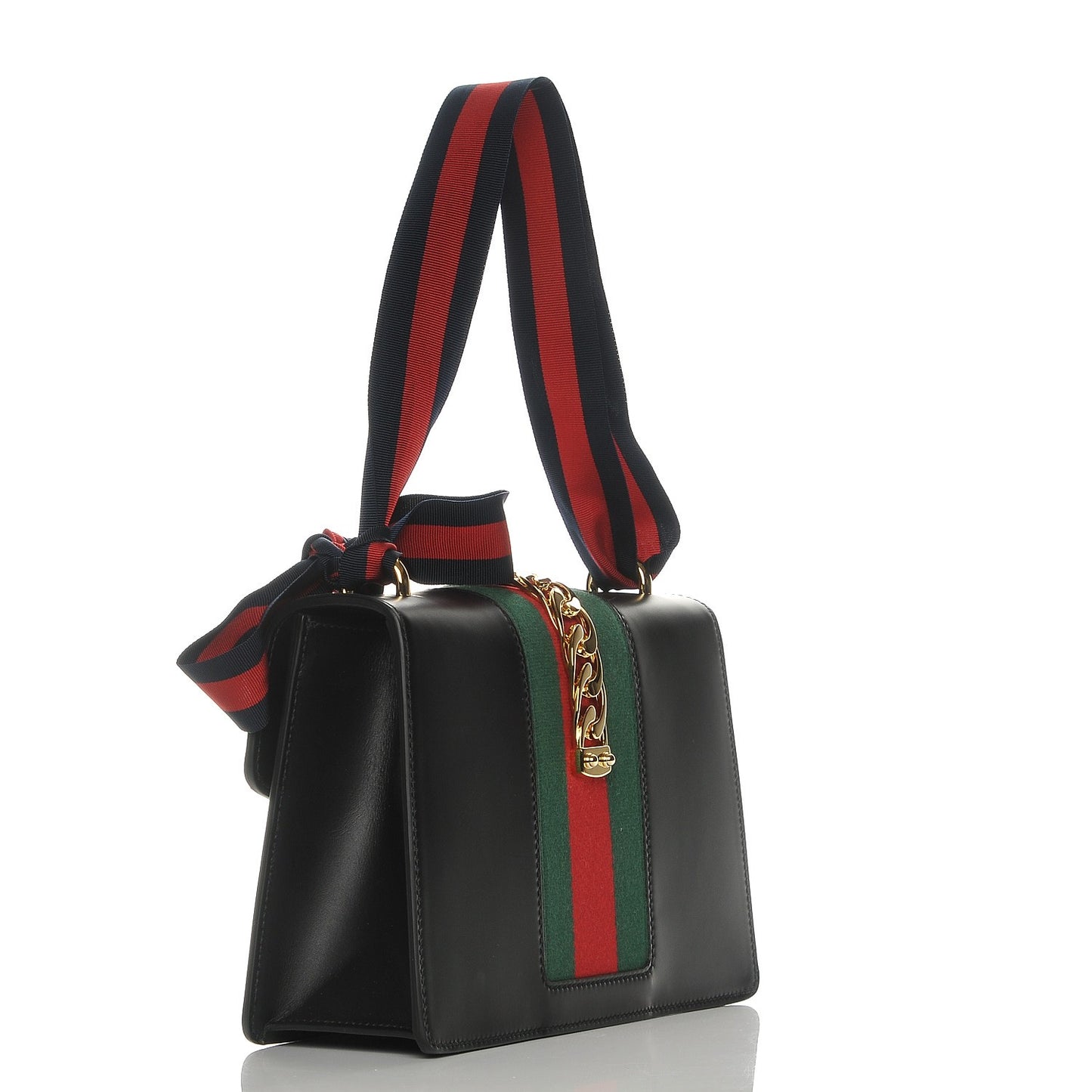 Calfskin Small Sylvie Shoulder Bag Black
