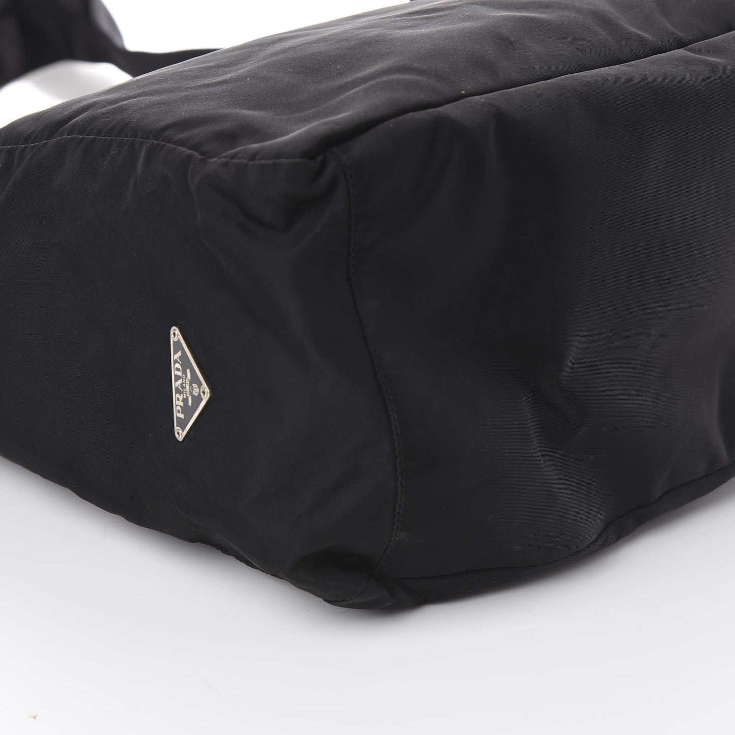 Nylon Flat Messenger Bag Black