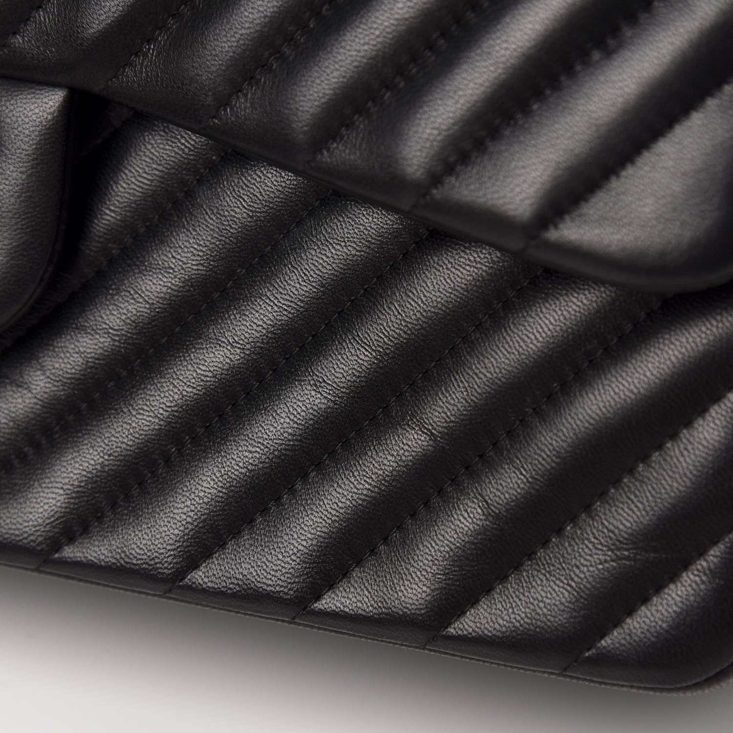 Chanel Lambskin Chevron Quilted Jumbo Double Flap So Black 10 of 19