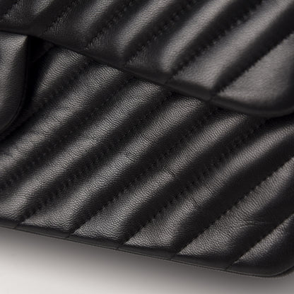 Chanel Lambskin Chevron Quilted Jumbo Double Flap So Black 10 of 19