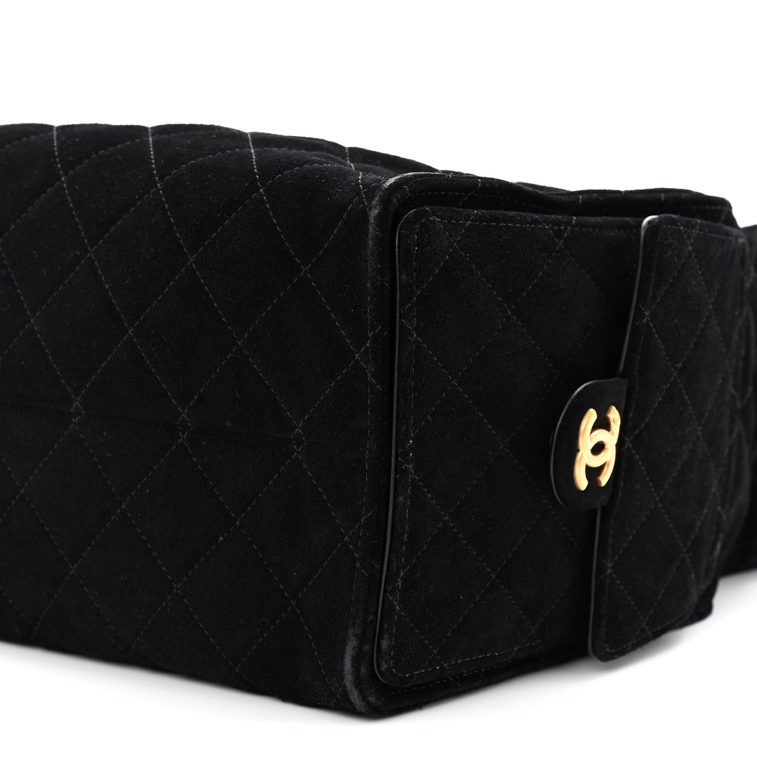 Chanel Suede Quilted Medium Chanel 25 Handbag Black 10 of 10