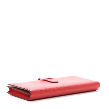 Hermes Epsom Bearn Gusset Wallet Rouge Casaque 3 of 8