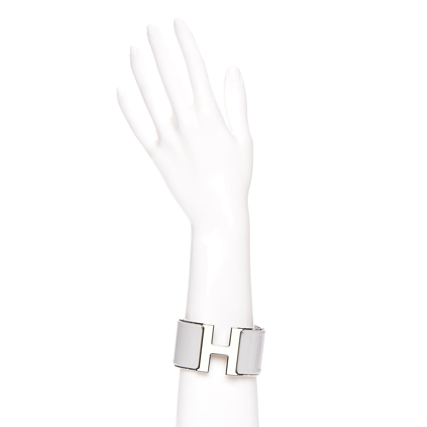 Extra Wide Clic Clac H Bracelet GM Gris Clair White