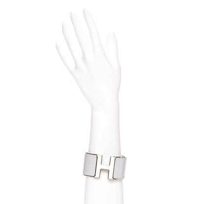 Hermes Extra Wide Clic Clac H Bracelet GM Gris Clair White 2 of 5