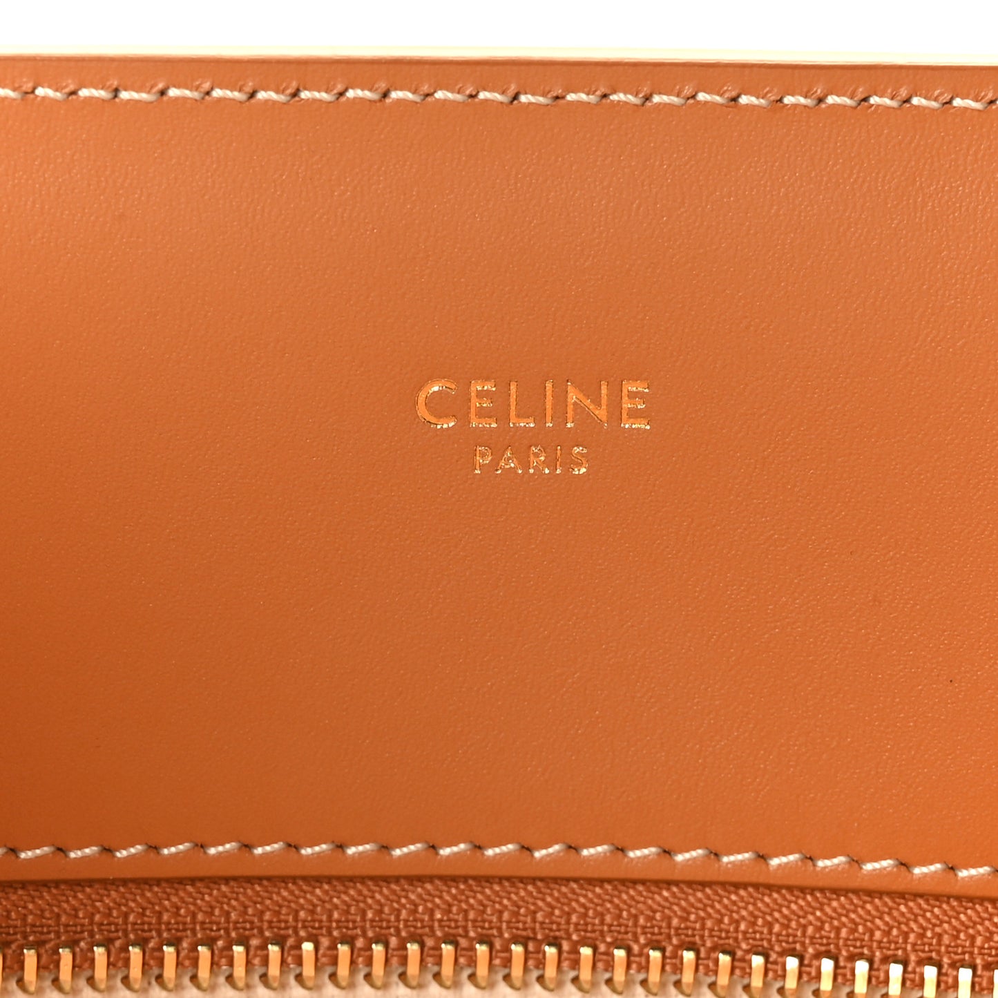 Canvas Calfskin Logo Print Small Vertical Cabas Natural Tan