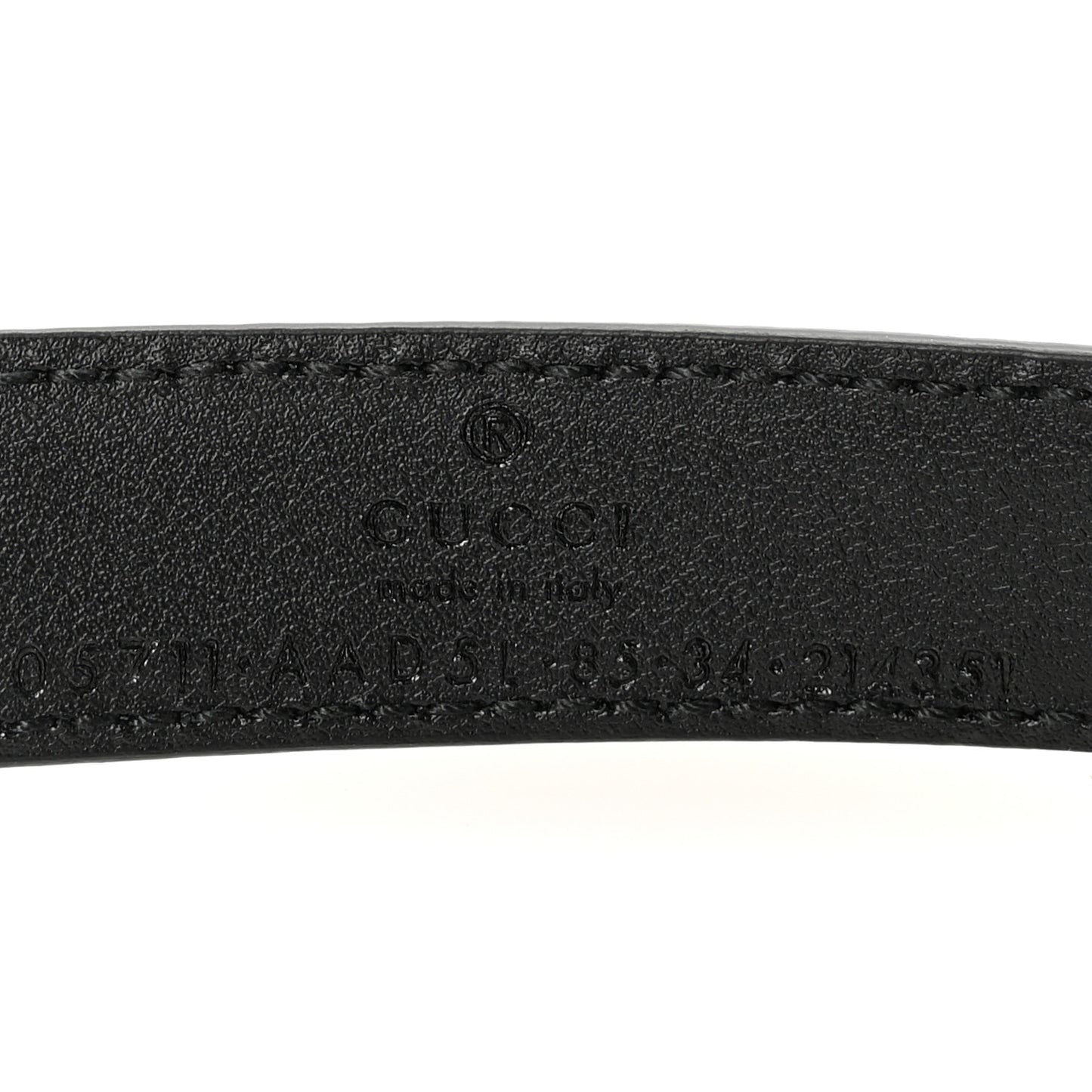Plutone Calfskin Guccissima Palladium Double G 20mm Belt  85 34 Black
