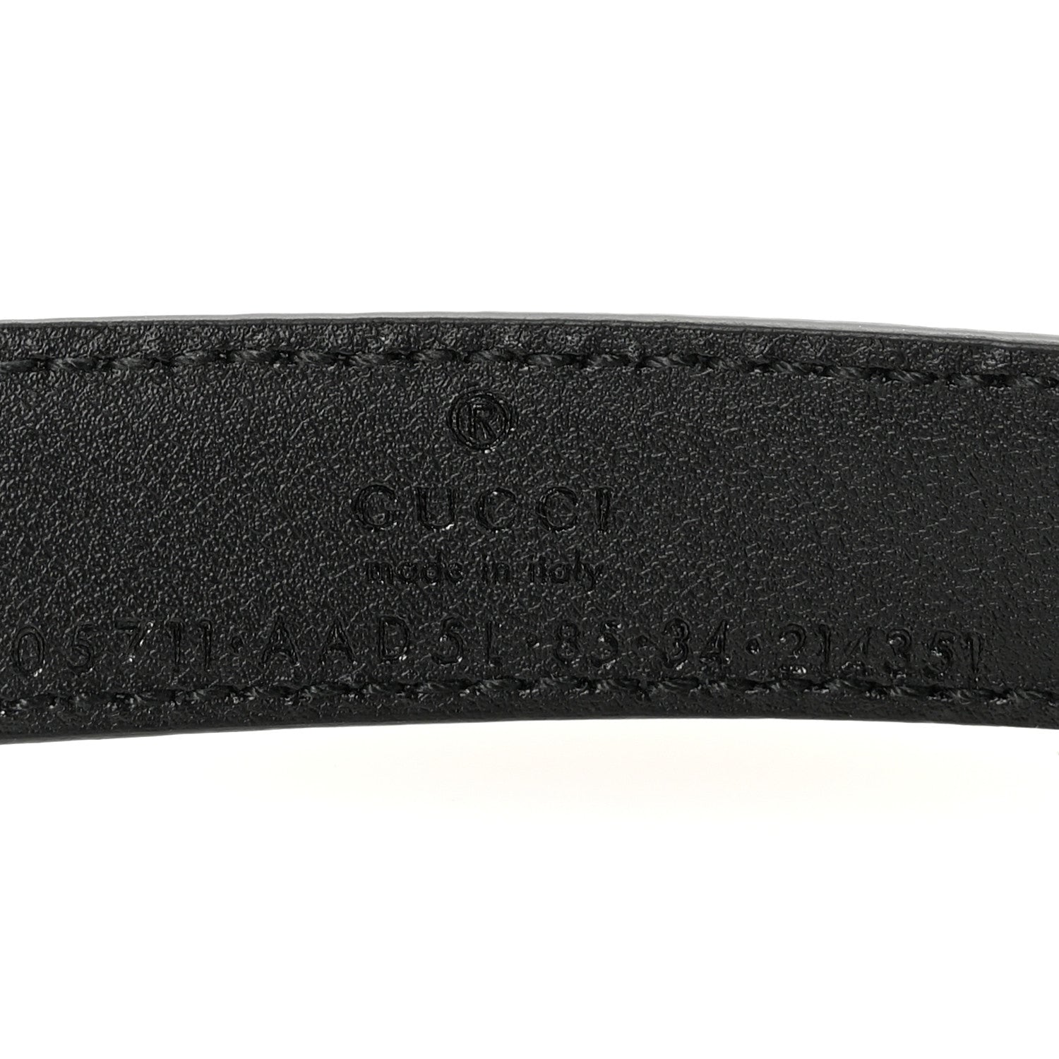 Gucci Plutone Calfskin Guccissima Palladium Double G 20mm Belt  85 34 Black 5 of 5