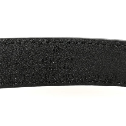 Gucci Plutone Calfskin Guccissima Palladium Double G 20mm Belt  85 34 Black 5 of 5