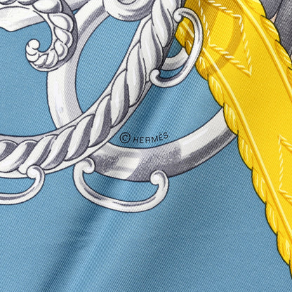 Hermes Silk Lift Profile Scarf 90 Marine Bleu Glacier 4 of 6