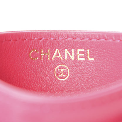 Chanel Lambskin Quilted Chanel 19 Card Holder Dark Pink 8 of 11