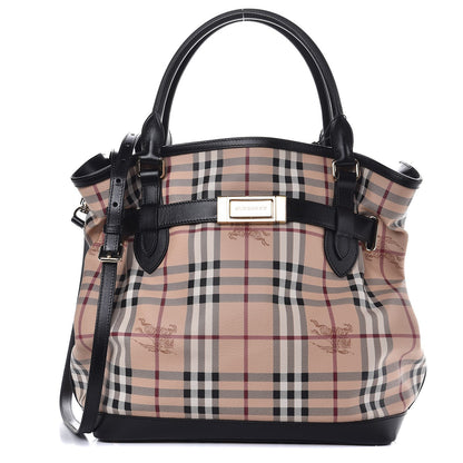 Burberry Haymarket Check Medium Golderton Tote Black 1 of 7