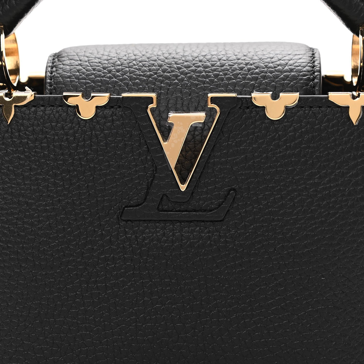 Louis Vuitton Taurillon Embellished Flower Crown Capucines Mini Black 7 of 9