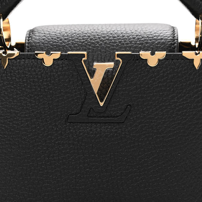 Louis Vuitton Taurillon Embellished Flower Crown Capucines Mini Black 7 of 9