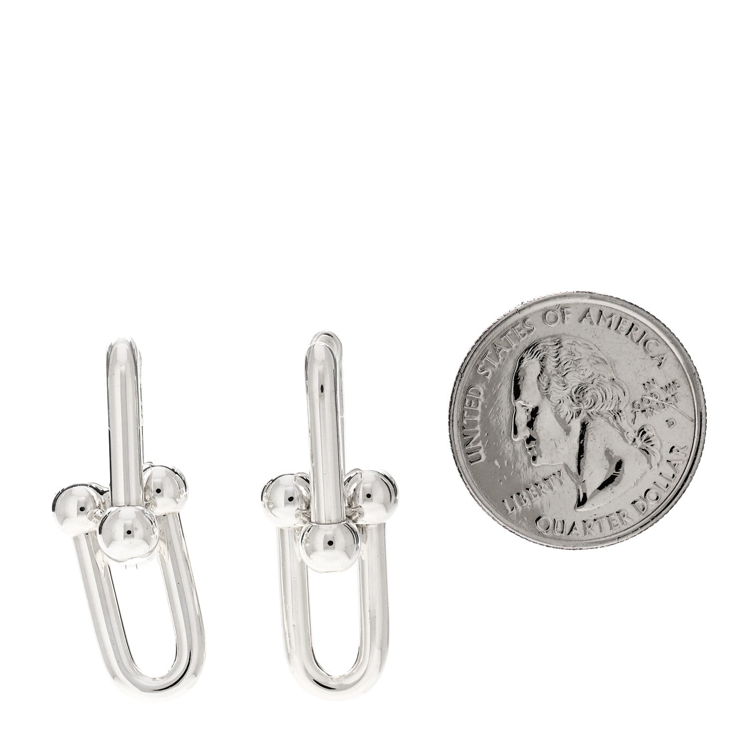 Tiffany Sterling Silver Large HardWear Link Earrings 2 of 4
