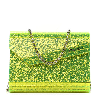Jimmy Choo Acrylic Coarse Glitter Candy Clutch Neon Yellow 1 of 8