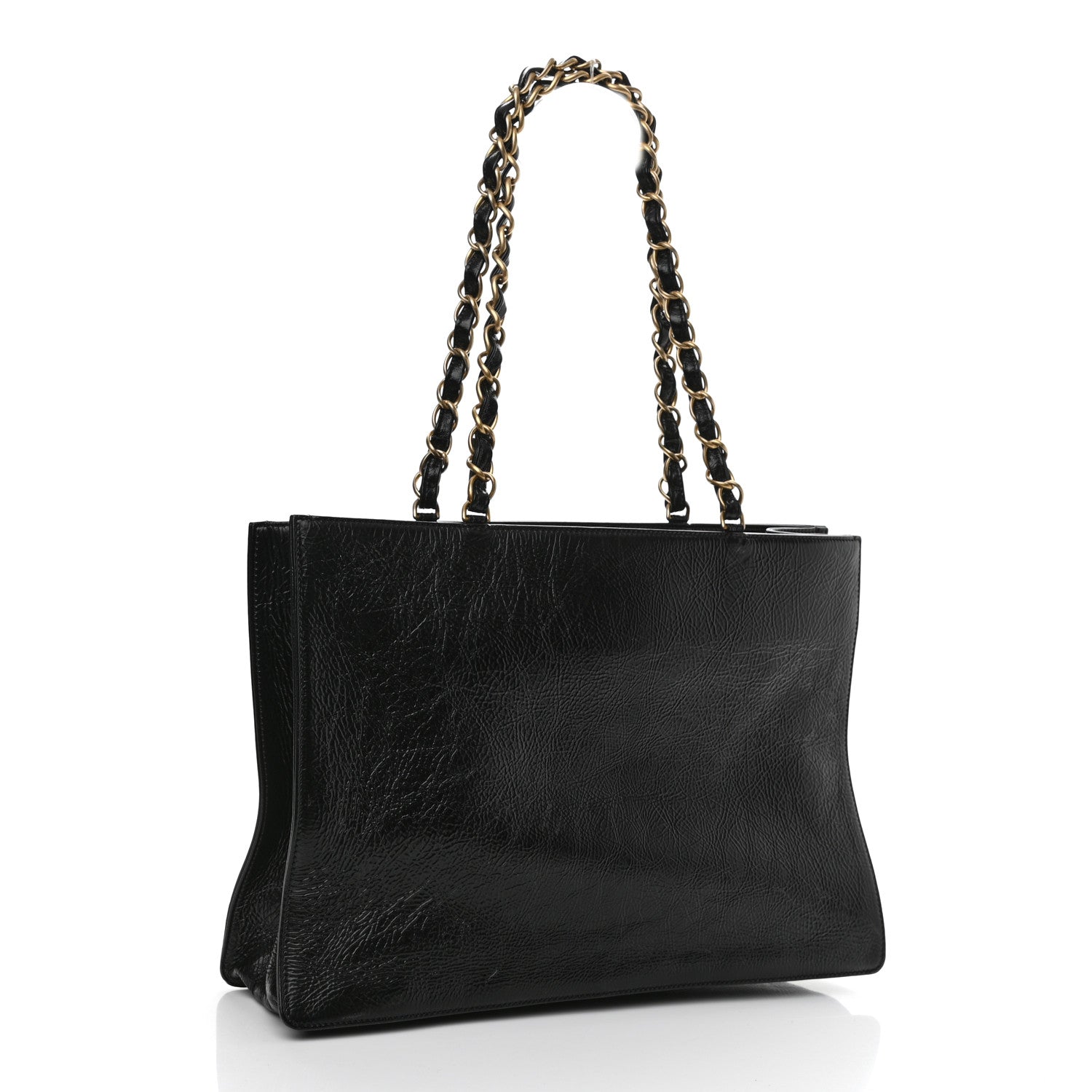Chanel Shiny Aged Calfskin Shopping Bag Black 3 of 10