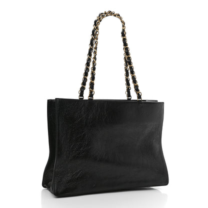 Chanel Shiny Aged Calfskin Shopping Bag Black 3 of 10